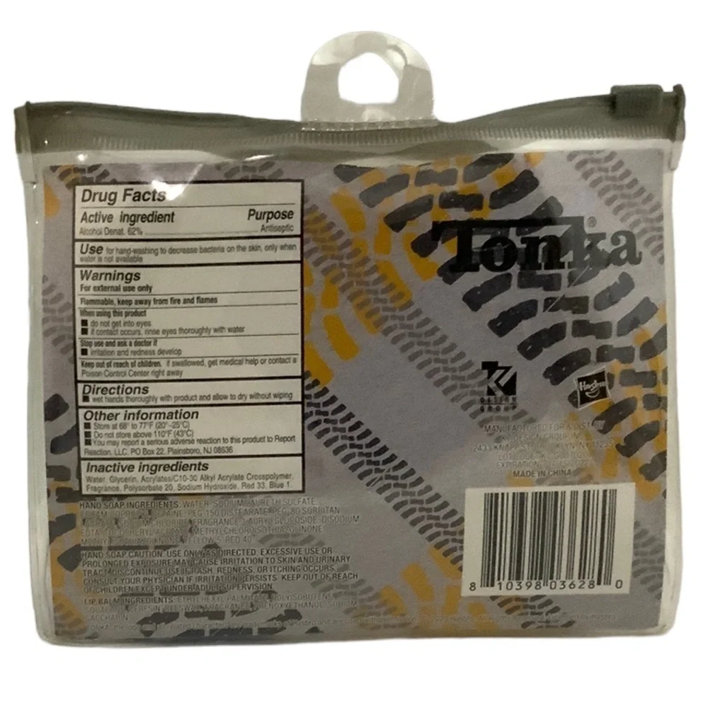 Tonka Kids Gift Set Hygiene Travel Kit Reusable Case Carry Bag Citrus Scented